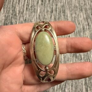 Elegant Jade Sterling Bracelet